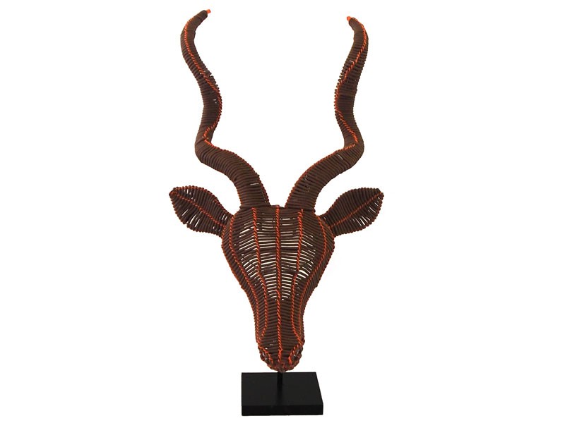 Rope Kudu Wall Hanging Brown and Orange